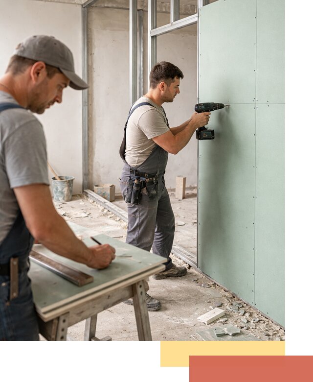 Перегородки из влагостойкого гипсокартона под ключ в Осинниках