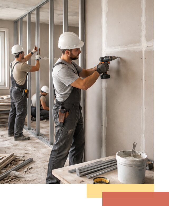 Перегородки из огнестойкого гипсокартона в Осинниках под ключ