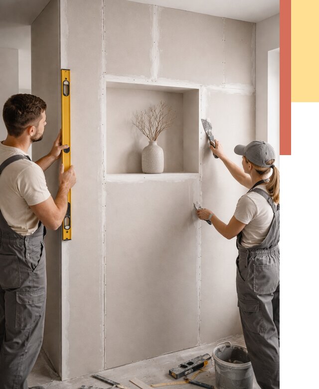 Перегородка из гипсокартона с нишей в Осинниках от 3332 руб. под ключ | ОТДЕЛОЧНИК-Снн