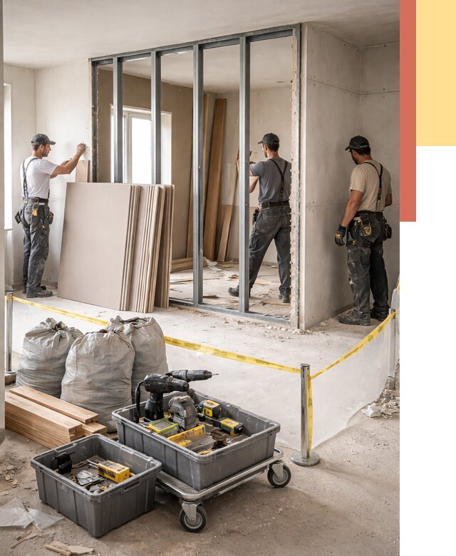 Перенос гипсокартонной перегородки в Осинниках под ключ от 4613 руб. | Демонтаж и монтаж – ОТДЕЛОЧНИК-Снн