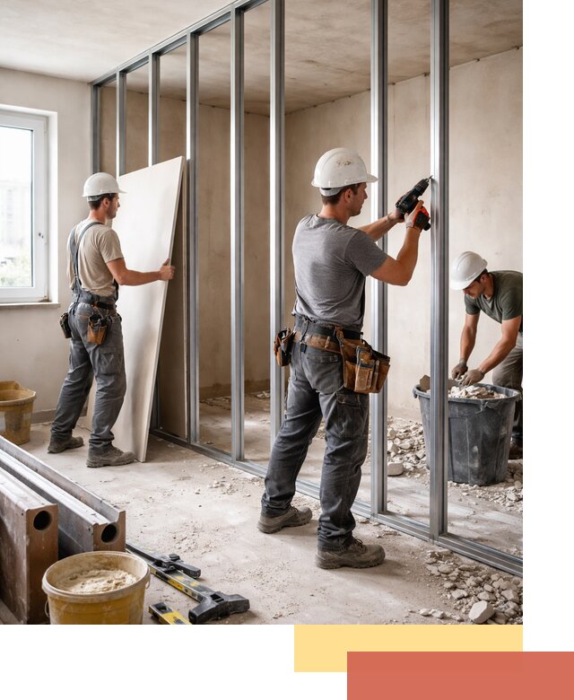 Перенос гипсокартонной перегородки в Осинниках профессионально и быстро