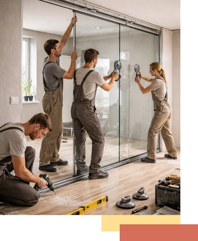 Изготовление стеклянных перегородок на заказ в Осинниках