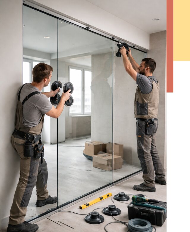 Монтаж стеклянных перегородок в Осинниках от 6663 руб. | ОТДЕЛОЧНИК-Снн