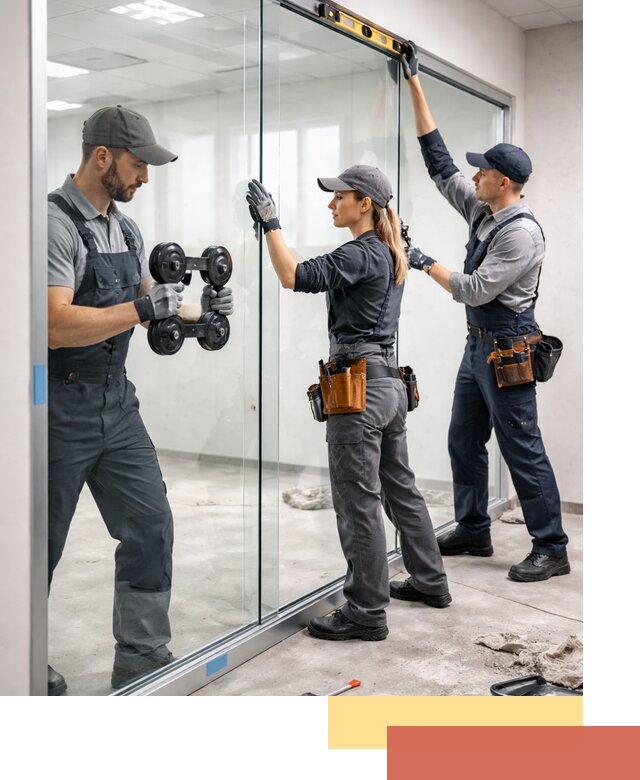 Профессиональный монтаж стеклянных перегородок в Осинниках