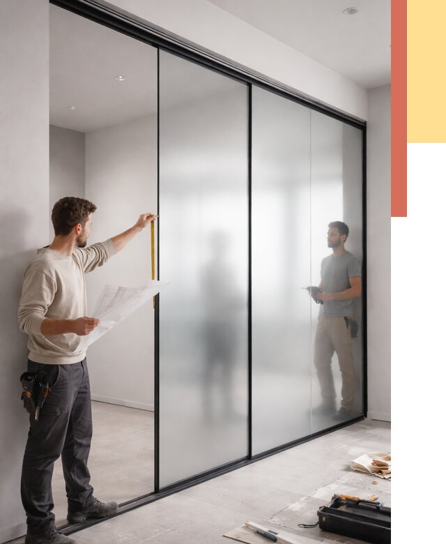 Матовые стеклянные перегородки в Осинниках от 8713 руб. — монтаж и установка | ОТДЕЛОЧНИК-Снн