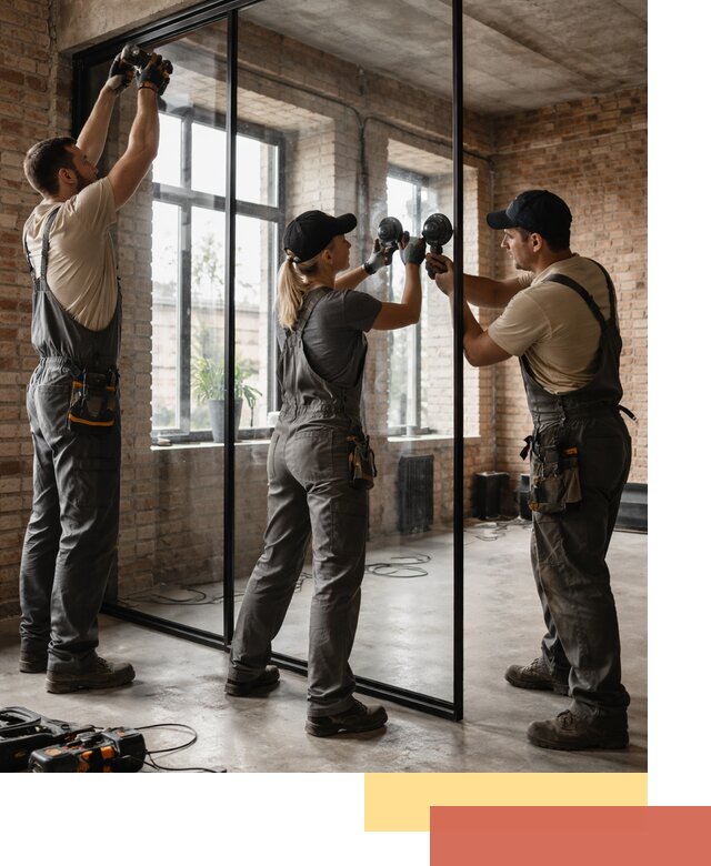 Стеклянные перегородки лофт — изготовление и монтаж в Осинниках