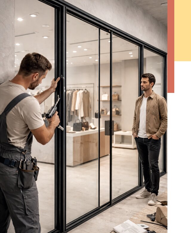 Стеклянные перегородки для магазинов в Осинниках от 8406 руб. под ключ | ОТДЕЛОЧНИК-Снн