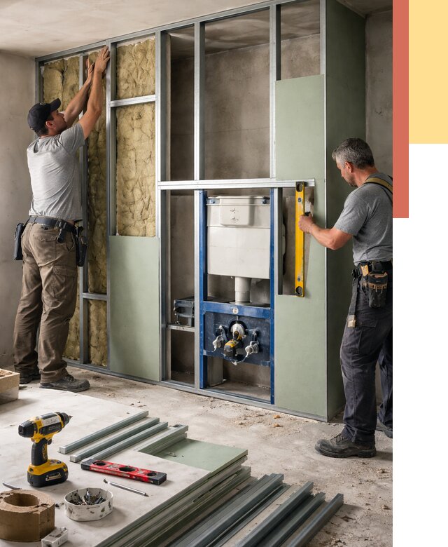 Установка сантехнических перегородок в Осинниках от 8713 руб. | ОТДЕЛОЧНИК-Снн