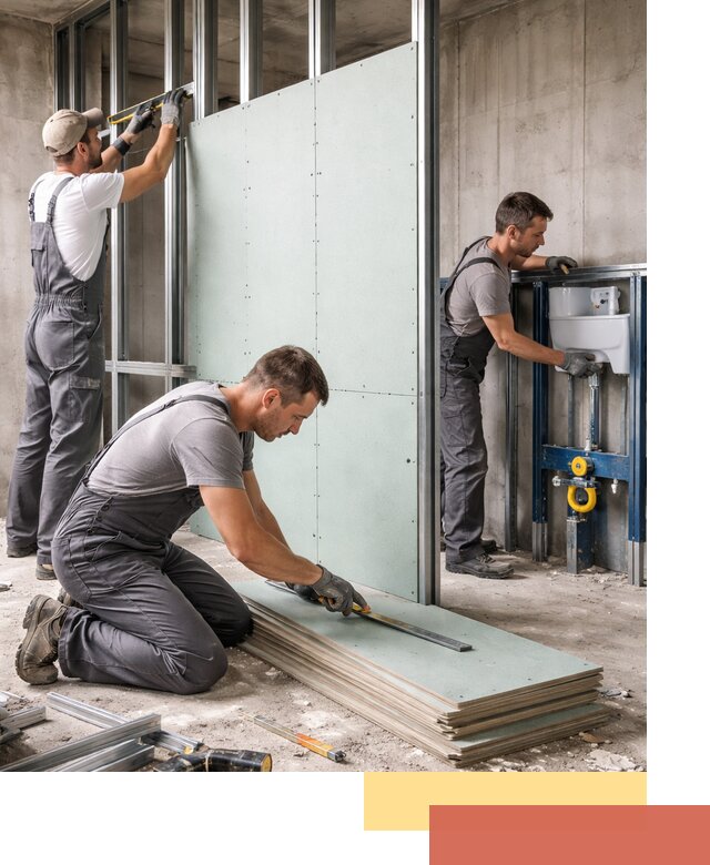 Монтаж и ремонт сантехнических перегородок в Осинниках