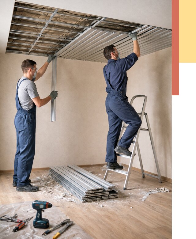 Демонтаж реечного потолка в Осинниках от 4613 руб. быстро и недорого | ОТДЕЛОЧНИК-Снн