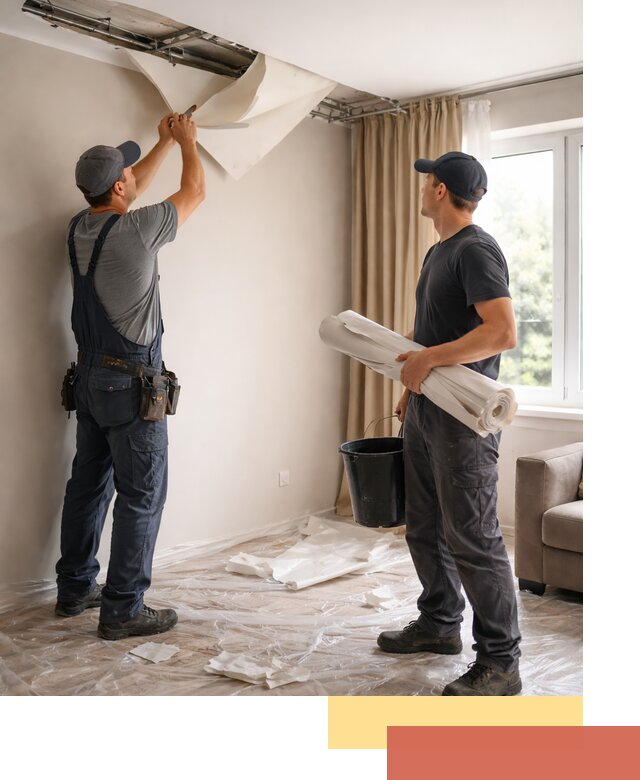 Демонтаж натяжного потолка в Осинниках быстро и аккуратно