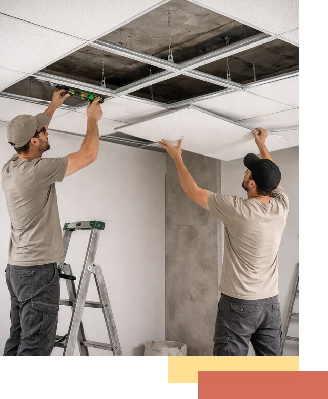 Монтаж потолка Армстронг под ключ в Осинниках