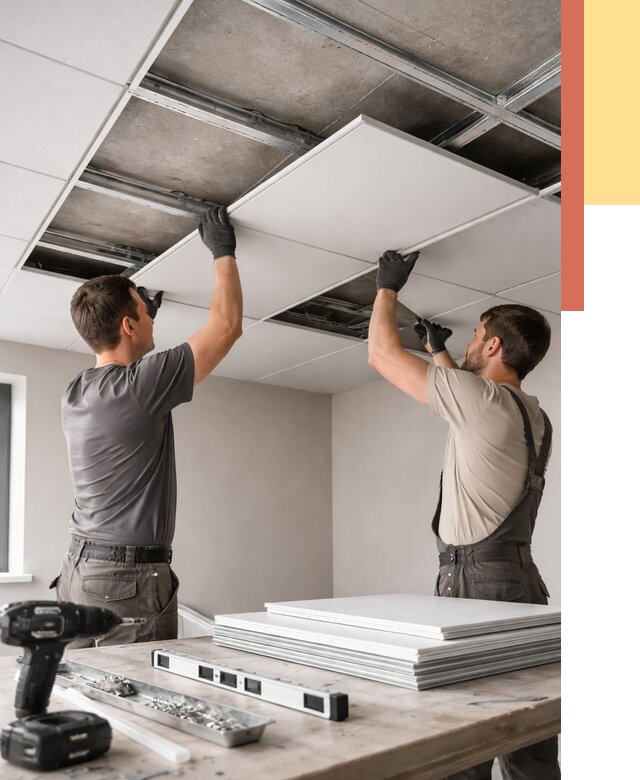 Монтаж кассетного потолка в Осинниках от 4613 руб/м2 — установка и сборка | ОТДЕЛОЧНИК-Снн