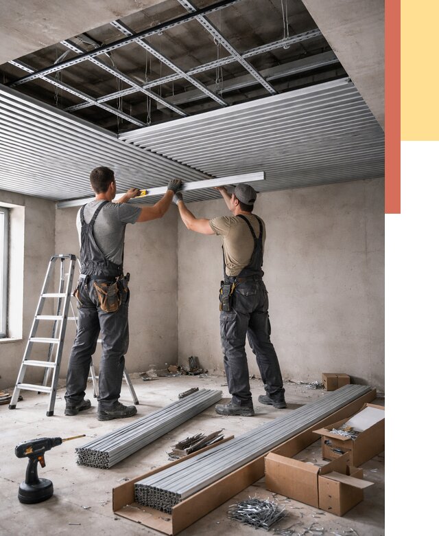 Монтаж реечного потолка в Осинниках от 4613 руб. под ключ | ОТДЕЛОЧНИК-Снн