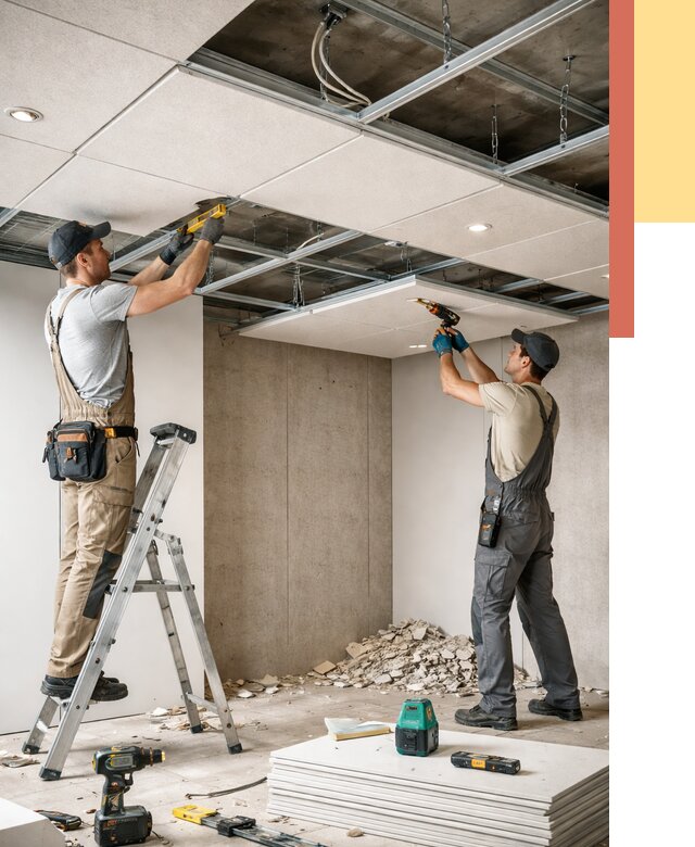 Монтаж акустического потолка в Осинниках от 6663 руб/м2 — быстро и недорого | ОТДЕЛОЧНИК-Снн