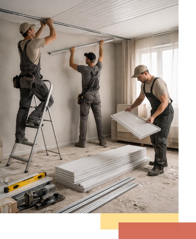 Монтаж потолка из ПВХ панелей в Осинниках оперативно и качественно