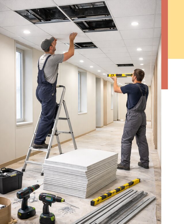 Ремонт потолка Армстронг в Осинниках от 4613 руб. — быстро и недорого | ОТДЕЛОЧНИК-Снн