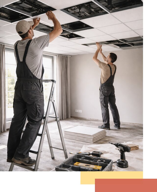 Замена плит подвесного потолка в Осинниках быстро и качественно