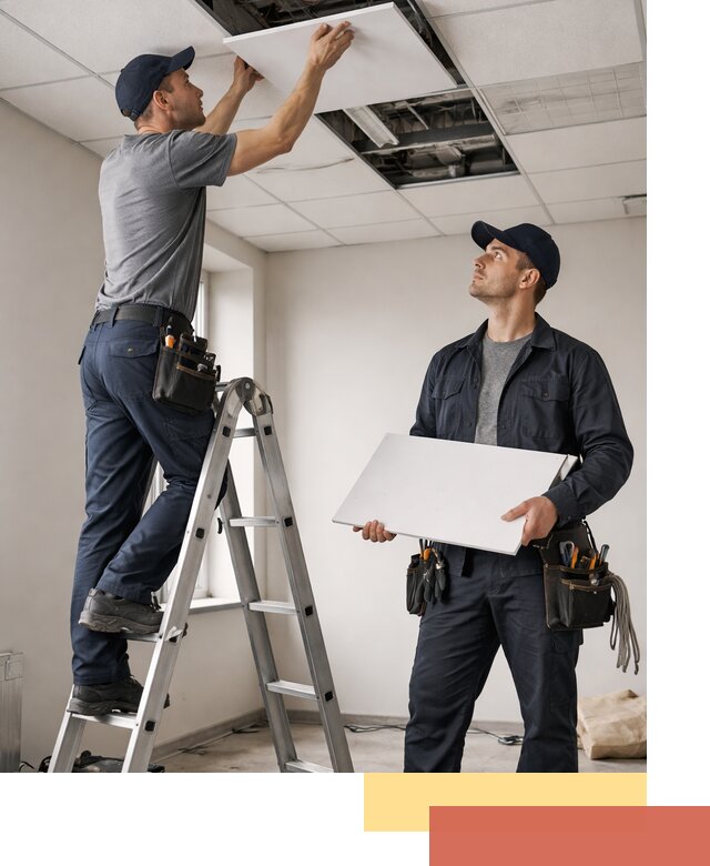 Обслуживание подвесного потолка в Осинниках — ремонт и чистка