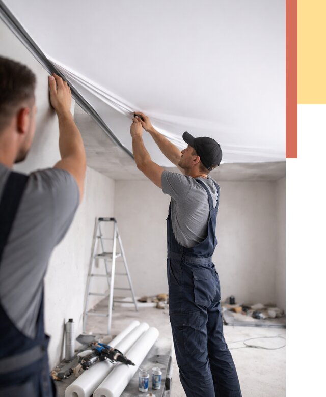 Монтаж матового натяжного потолка в Осинниках от 4613 руб./м² — быстро и недорого | ОТДЕЛОЧНИК-Снн