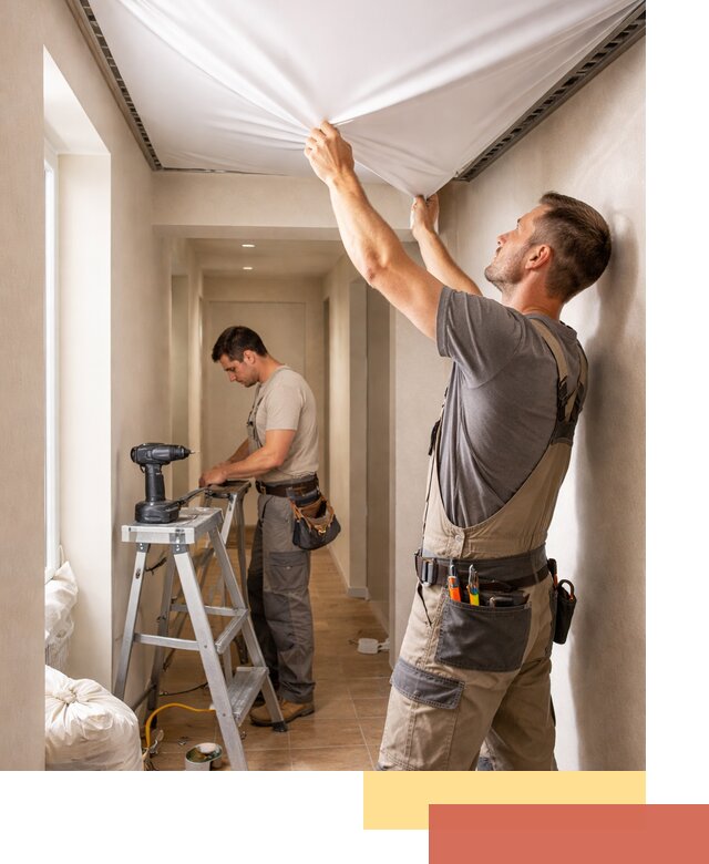 Монтаж натяжного потолка в прихожей в Осинниках