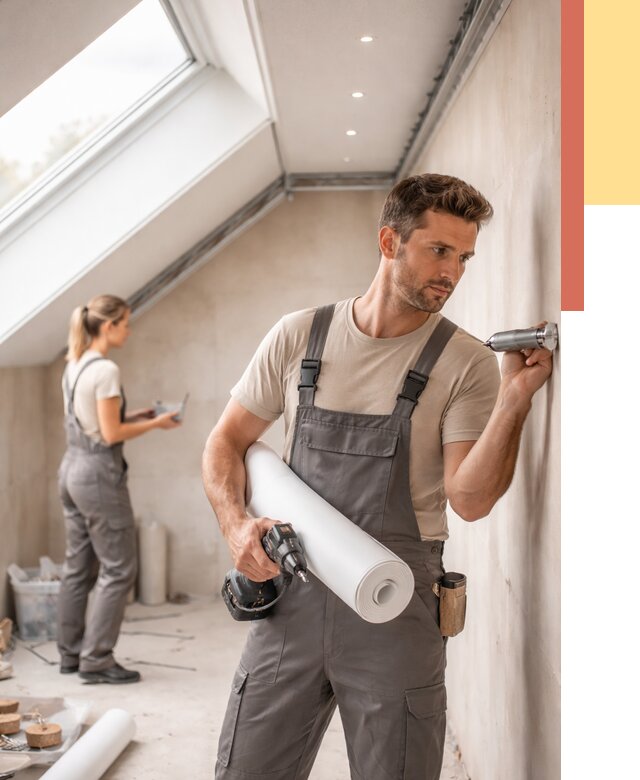 Монтаж натяжного потолка на мансарде в Осинниках от 3588 руб. | ОТДЕЛОЧНИК-Снн