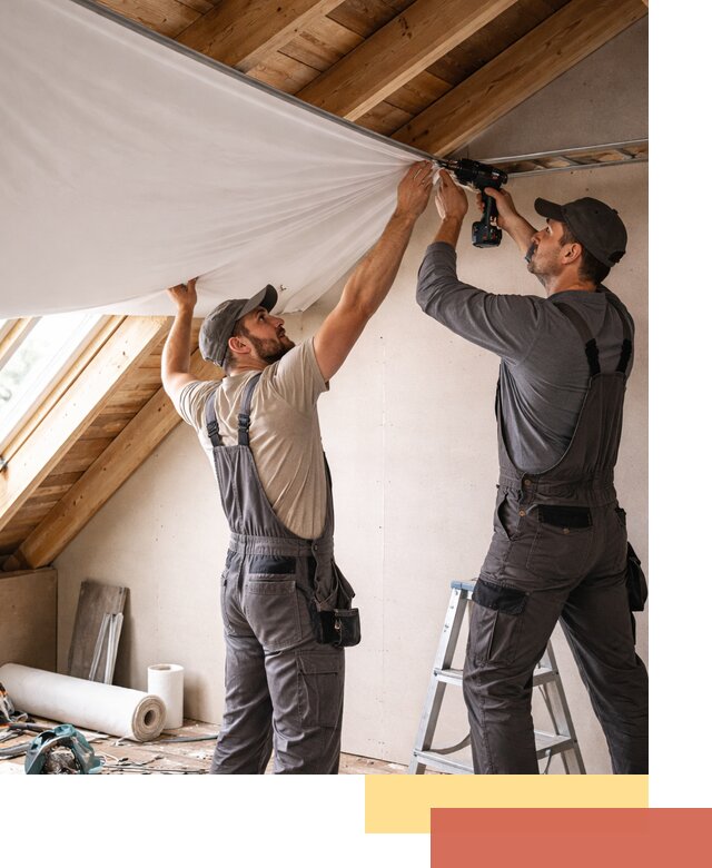 Монтаж натяжного потолка в мансарде в Осинниках