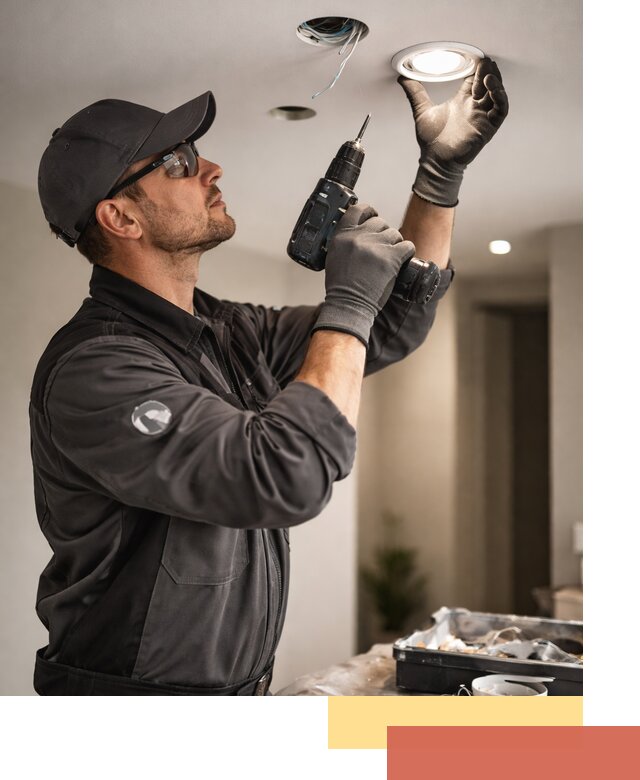 Установка точечных светильников в натяжной потолок в Осинниках