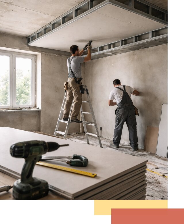 Двухуровневый потолок из гипсокартона в Осинниках