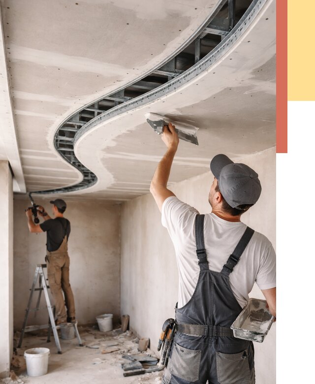 Криволинейный потолок из гипсокартона в Осинниках от 2153 руб./м2 | ОТДЕЛОЧНИК-Снн