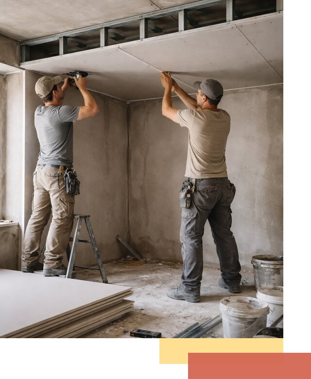 Короб из гипсокартона на потолке под ключ в Осинниках