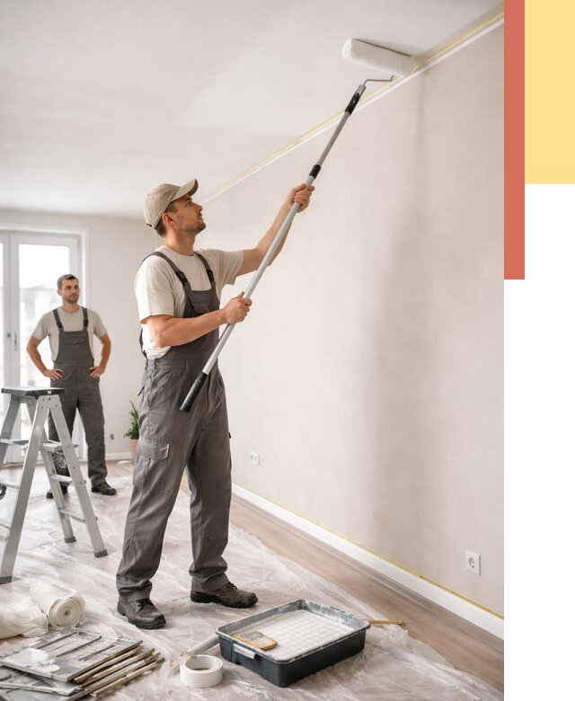 Покраска потолка из гипсокартона в Осинниках от 4613 руб./м2 — услуги под ключ | ОТДЕЛОЧНИК-Снн