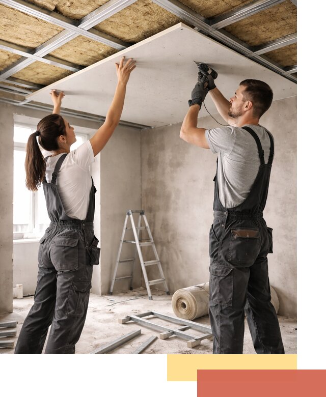 Звукоизоляция потолка из ГКЛ в Осинниках профессионально и надежно