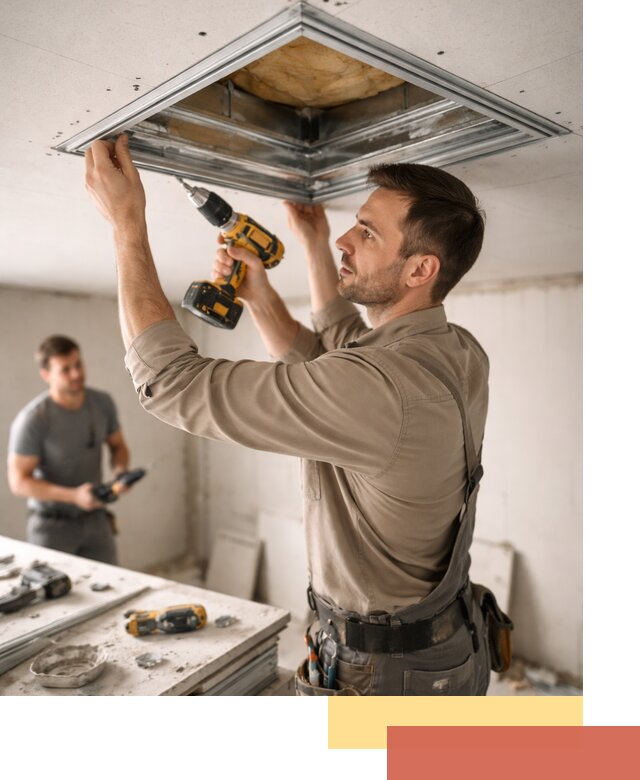 Монтаж люка в потолок из ГКЛ в Осинниках