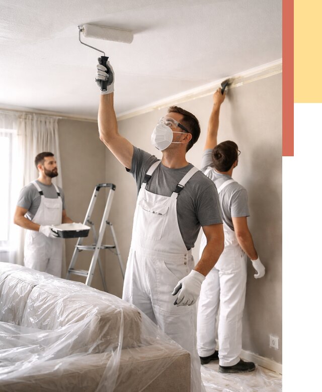 Покраска потолка водоэмельсионной краской в Осинниках от 2255 руб/м² — услуги под ключ | ОТДЕЛОЧНИК-Снн