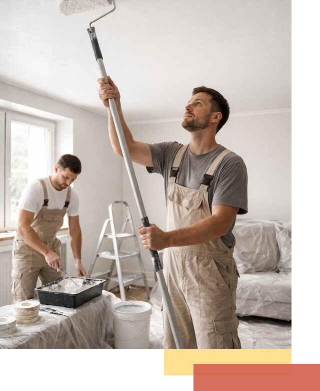 Покраска потолка водоэмульсионной краской в Осинниках