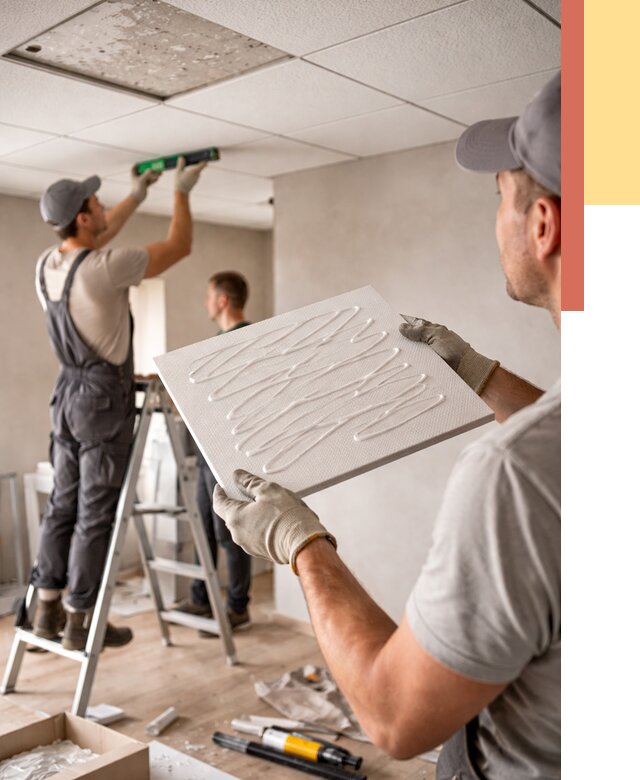 Монтаж потолочной плитки в Осинниках от 4613 руб. — быстро и недорого | ОТДЕЛОЧНИК-Снн