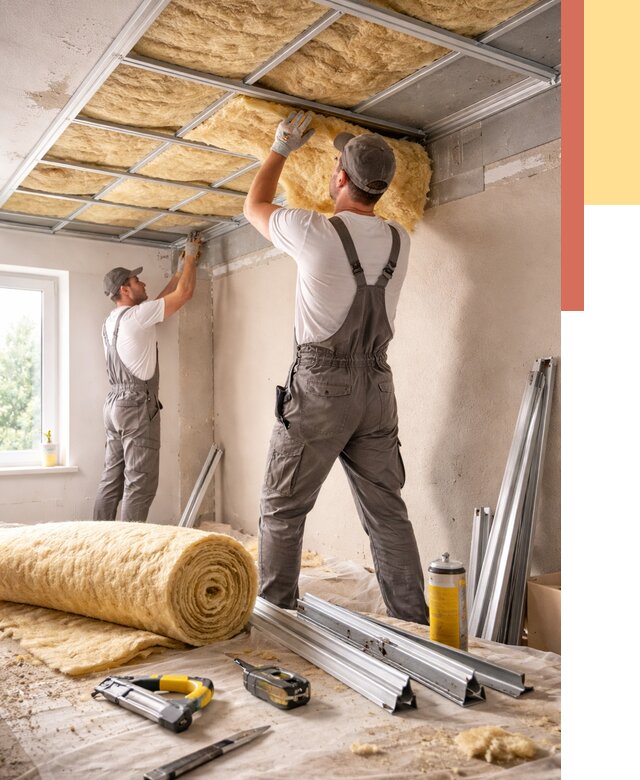 Утепление потолка в Осинниках от 7381 руб/м2 — недорого, быстро, под ключ | ОТДЕЛОЧНИК-Снн