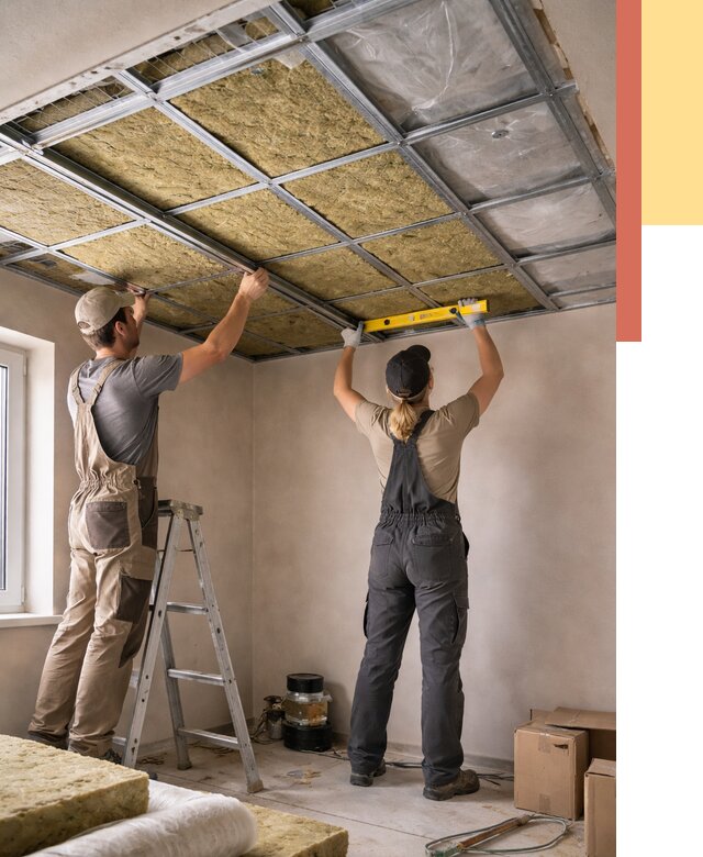 Шумоизоляция потолка в Осинниках от 1281 руб. под ключ — услуги ОТДЕЛОЧНИК-Снн