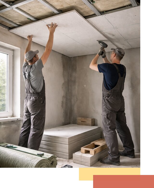 Шумоизоляция потолка панелями ЗИПС в Осинниках